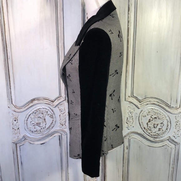 VINTAGE Look Vonn TIF  Collection Black and White Houndstooth Blazer Size 9 - Picture 7 of 15